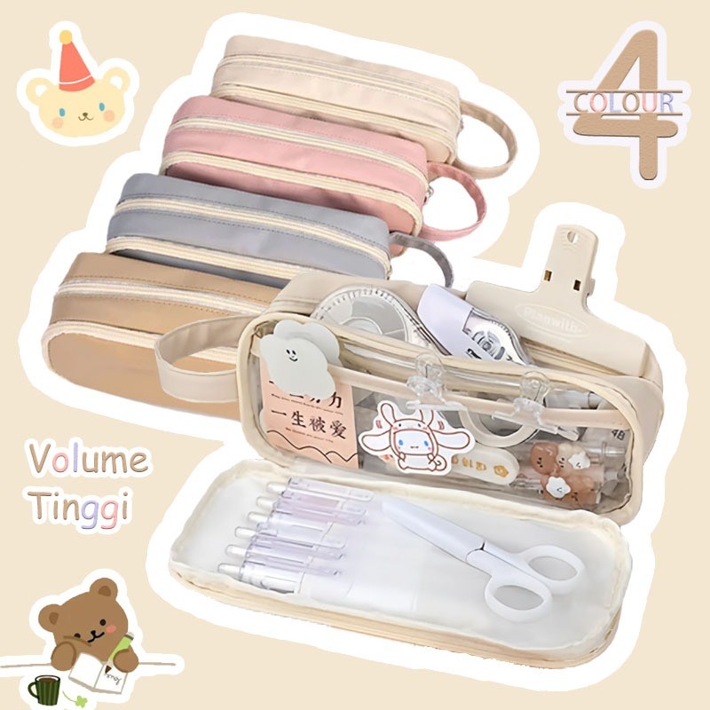 

6.6 Diskon Tas Alat Tulis Kotak Alat Tulis Berkapasitas Besar Tas Pena Penyimpanan Siswa Transparan Sederhana