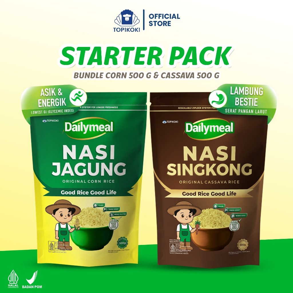 

Dailymeal - Corn & Cassava Rice 500g - Hadiah Sehat untuk Teman dan Keluarga