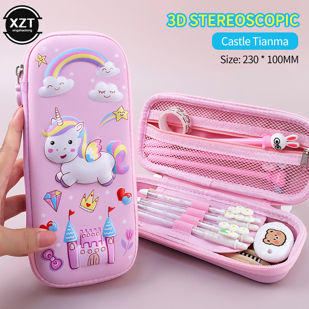 

Kawaii Pencil Case Kids Students Stationery Box Estuche 3D Space Pen Case Unicorn School Supplies Trousse Scolaire Pencil Box