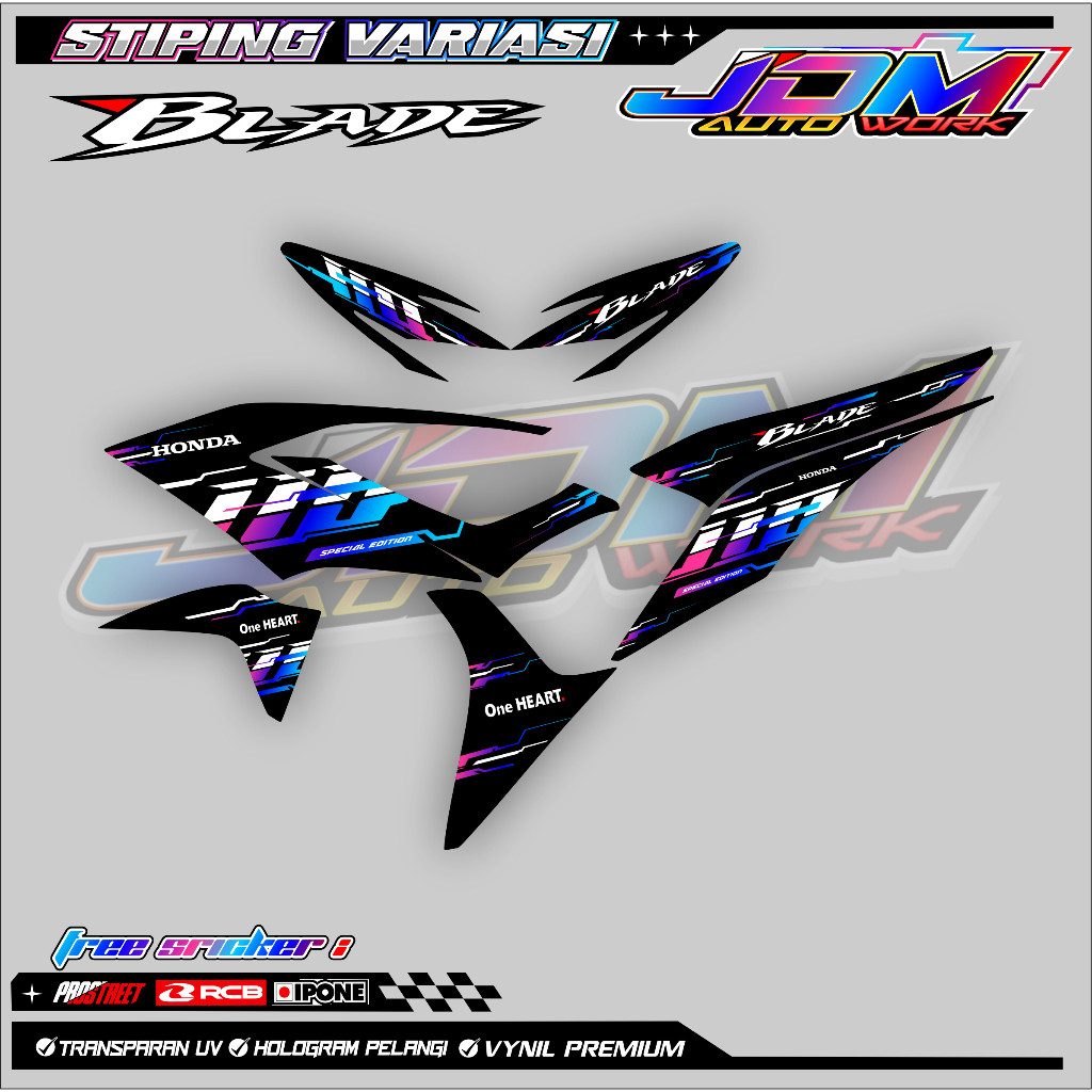 STRIPING VARIASI HONDA BLADE 110/  STICKER LIST MOTOR BLADE 110