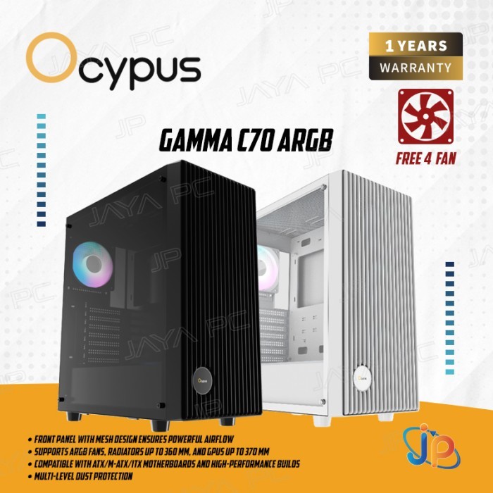 Ocypus Gamma C70 ARGB Mid Tower Case - Tempered Glass Casing