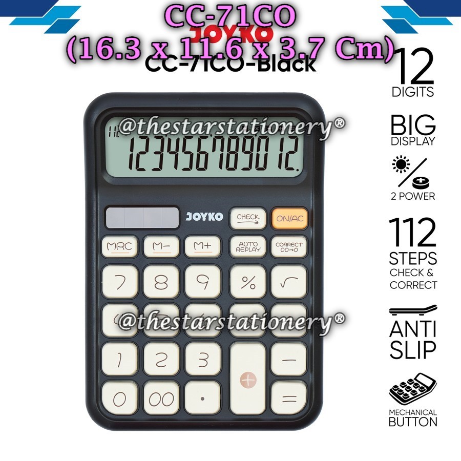 

(1 Biji) GROSIR Kalkulator JOYKO CC-71CO 12 Digits Check & Correct / Calculator Joyko CC-71CO