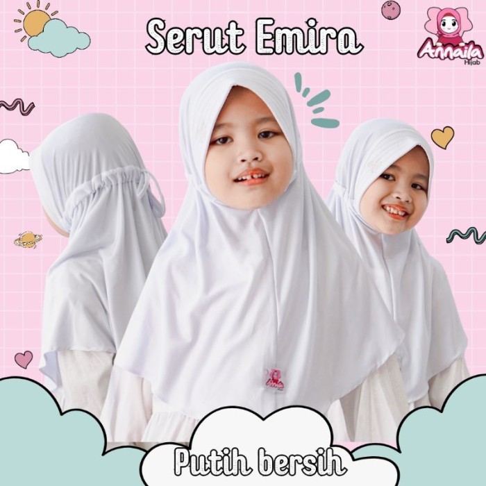 Jilbab bergo anak serut jilbab instan anak sekolah mengaji - Merah cabe, S