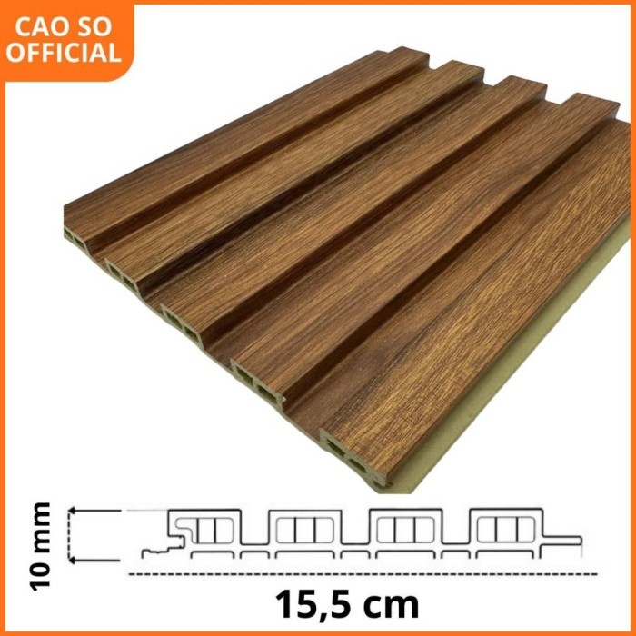 Wpc Wall Panel  Dekor Dinding 300cm Wood Panel 3m Pvc  - hitam polos, 95cm