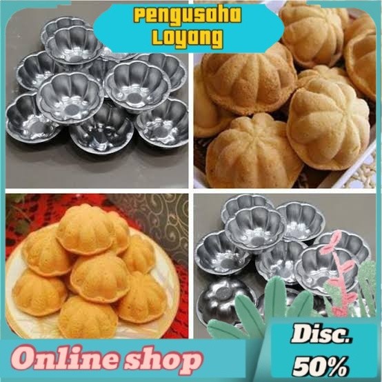 Azk- CETAKAN KUE BOLU KERING PUKIS MANGGIS MINI 12pcs MURAH/ ALMUNIUM PRES / CETAKAN KUE PUDING COKL