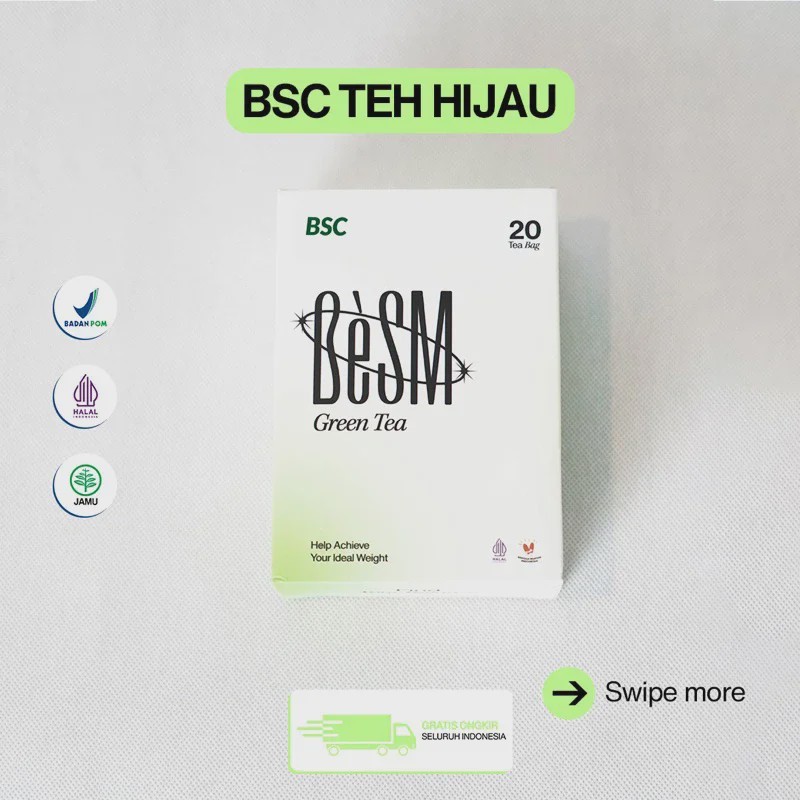 

BeSM-BeSM greentea - Teh Pelangsing Herbal isi 20 Bpom