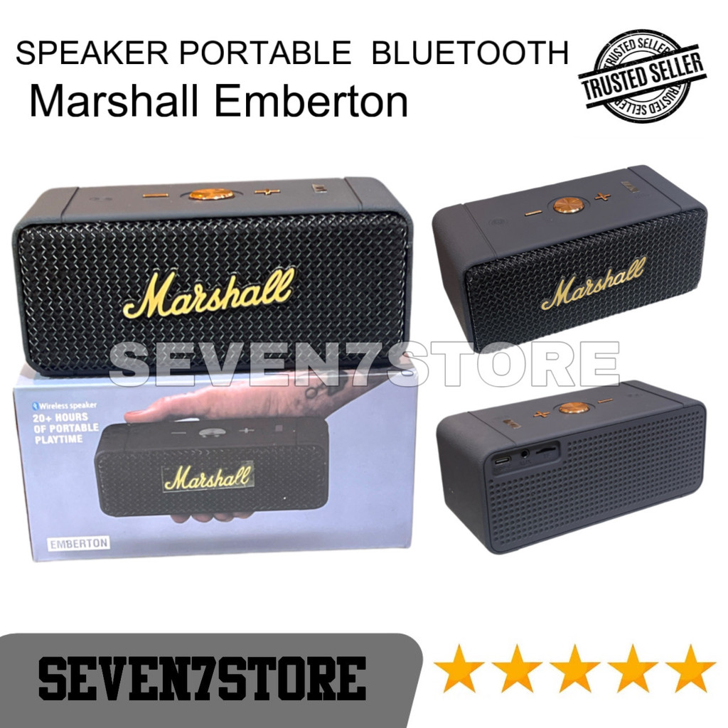Speaker Bluetooth Portable Marshall Emberton Laptop 360 Degree Sound Mini Marshall Speaker