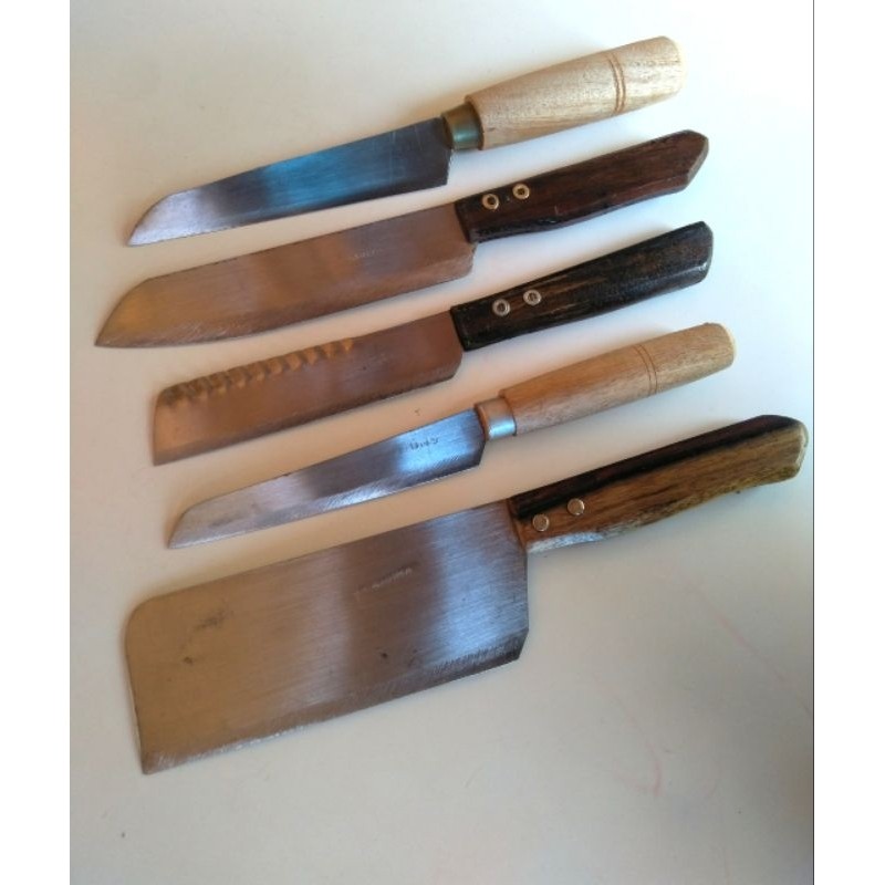 Pisau dapur set 5 pcs/pisau dapur/pisau daging tajam / pisau stenlis / pisau baja
