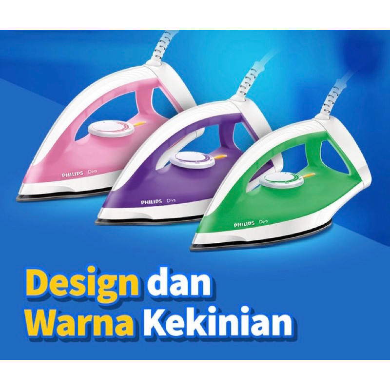 SETRIKA PHILIPS GC-122 DIVA STRIKA PHILIPS GOSOKAN BAJU TEFLON ANTI LENGKET
