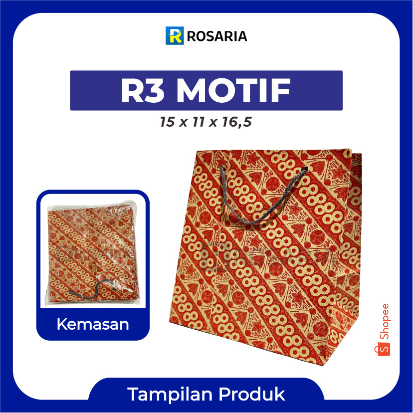 

TAS KERTAS R3 MOTIF 15x11x16,5 PaperBag Souvenir Hajatan Kado Hampers Lusinan