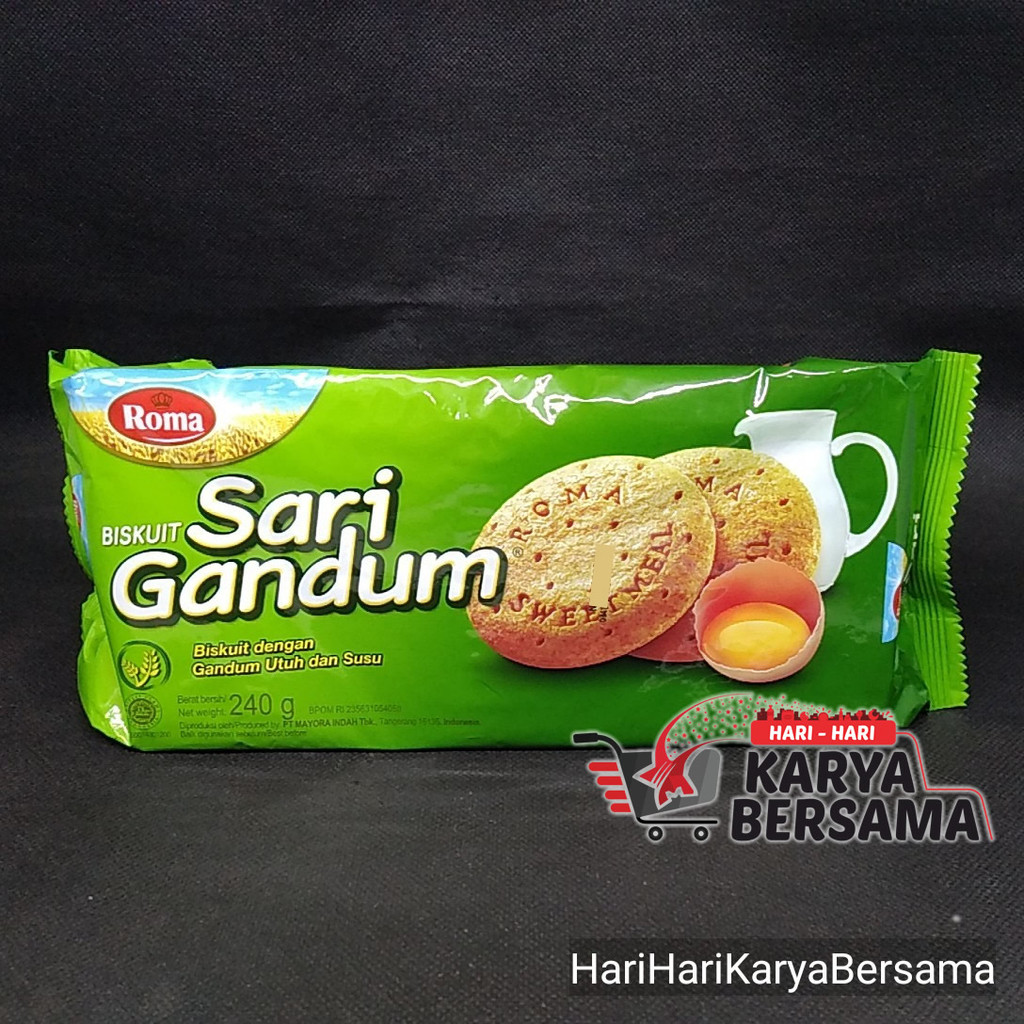 

MAKANAN RINGAN BISKUIT ROMA SARI GANDUM 240GR