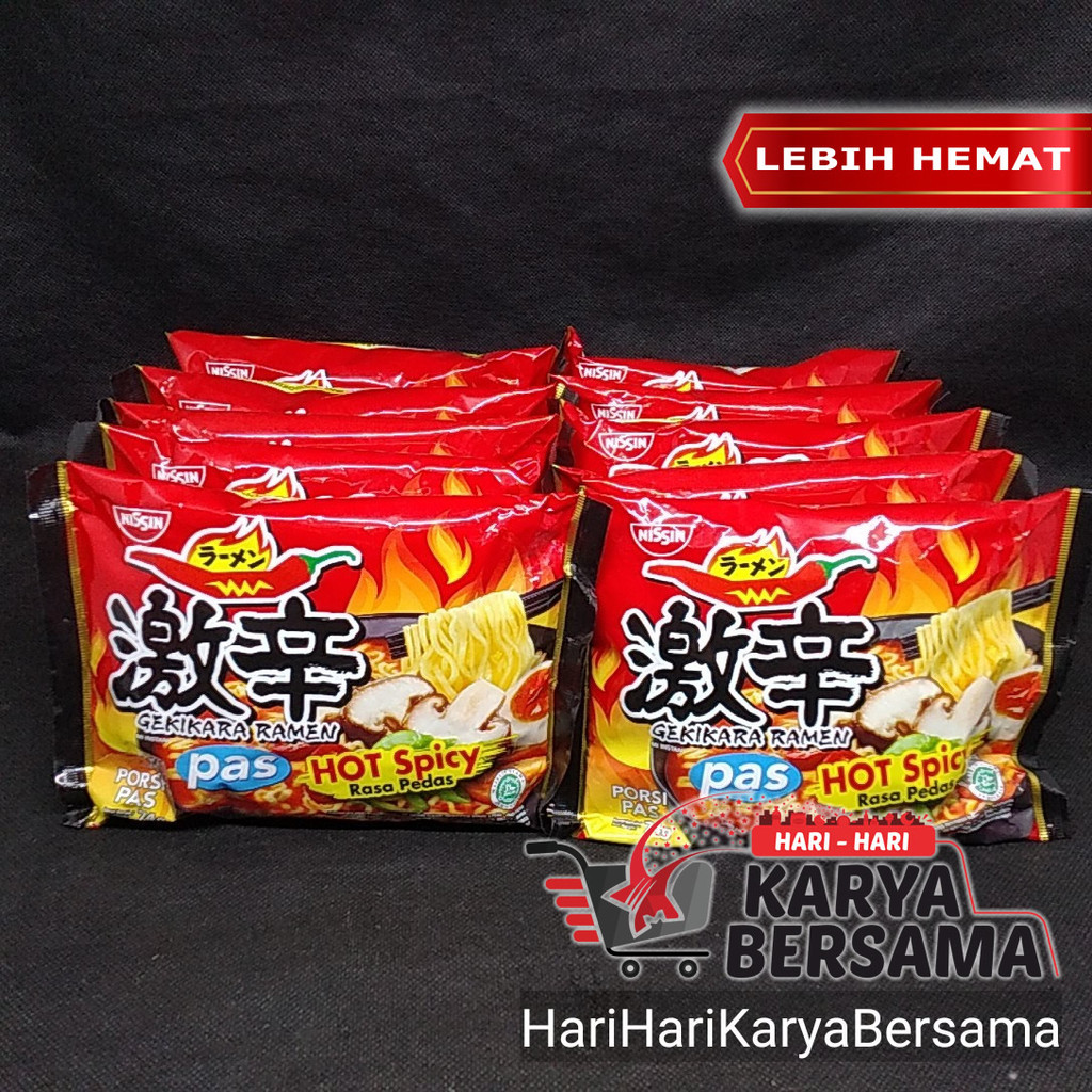 

MIE NISSIN GEKIKARA RAMEN PAS HOT SPICY RASA PEDAS PACK 10'S X 74GR