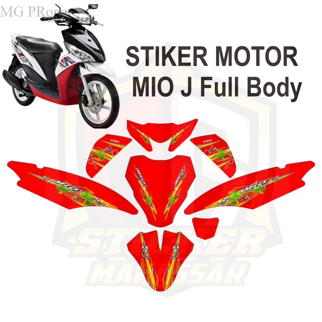 Striping Decal Stiker Motor Yamaha Mio J MioJ Full Bodi Full BOdy Motif Thailook