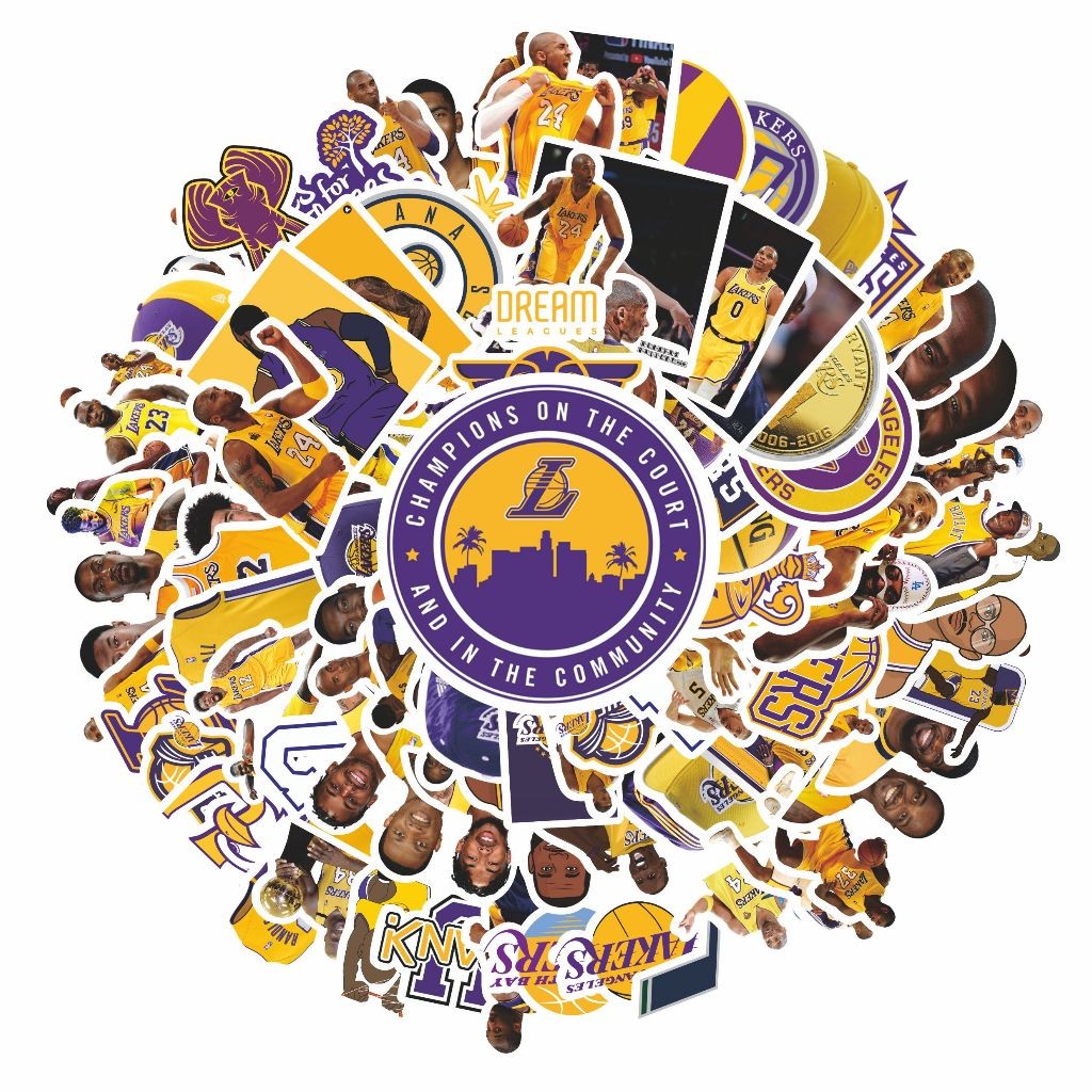 

COD 50 Pcs Stiker Pack Lakers Colorfull Keren Anti Air Untuk Dekorasi Notebook Sepeda Skateboard Handphone DIY