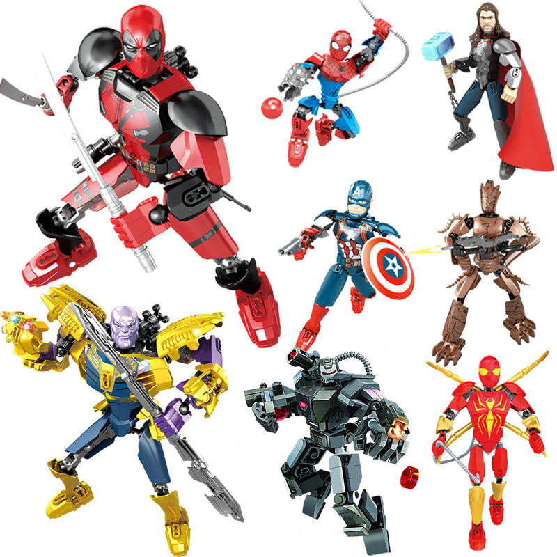 Hero Buildable Figure Iron Big Assembly Figures action Toys Building Block bricks Compatible With Le