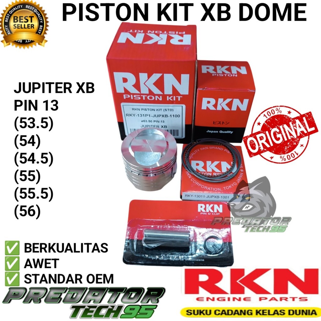 PISTON KIT MOTOR JUPITER XB DOME BORE UP RKN RIK RIKEN JAPAN HIGH QUALITY