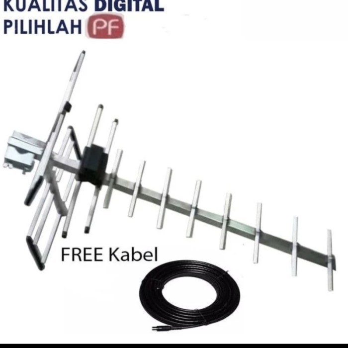 PF HD 18 Antenna TV Digital HD18 Outdoor Kabel 10Meter 100% ORI