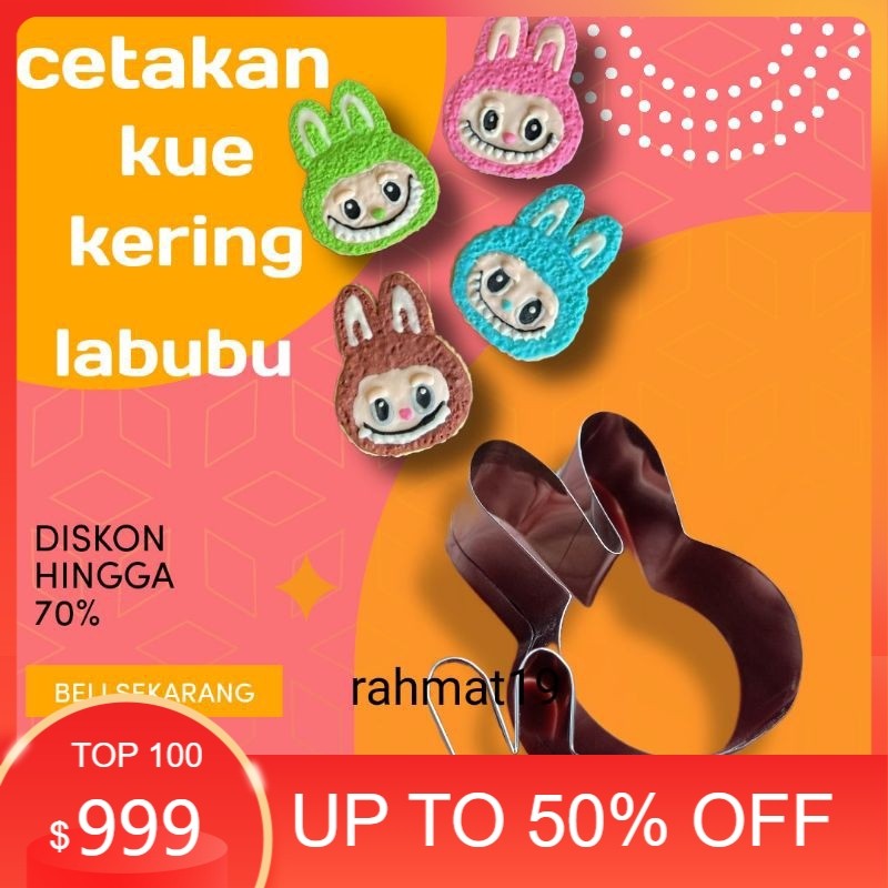cookie cutter toys labubu viral / cetakan kue kering boneka labubu 6.5x5x2 cookie cutter Helloween I