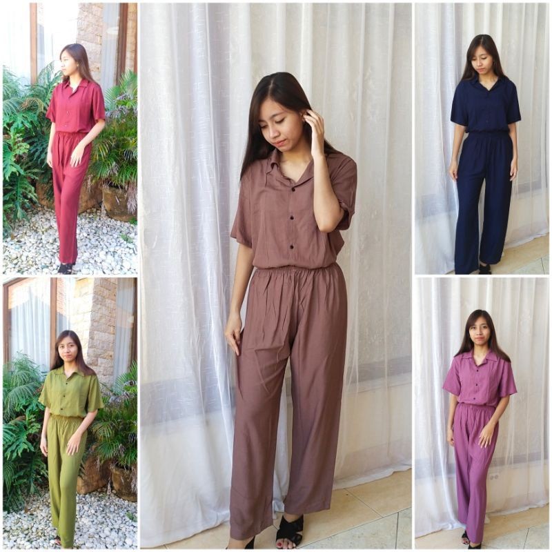 Setelan Wanita Rayon Polos One Set Lengan Pendek Nadhifa.Grosir
