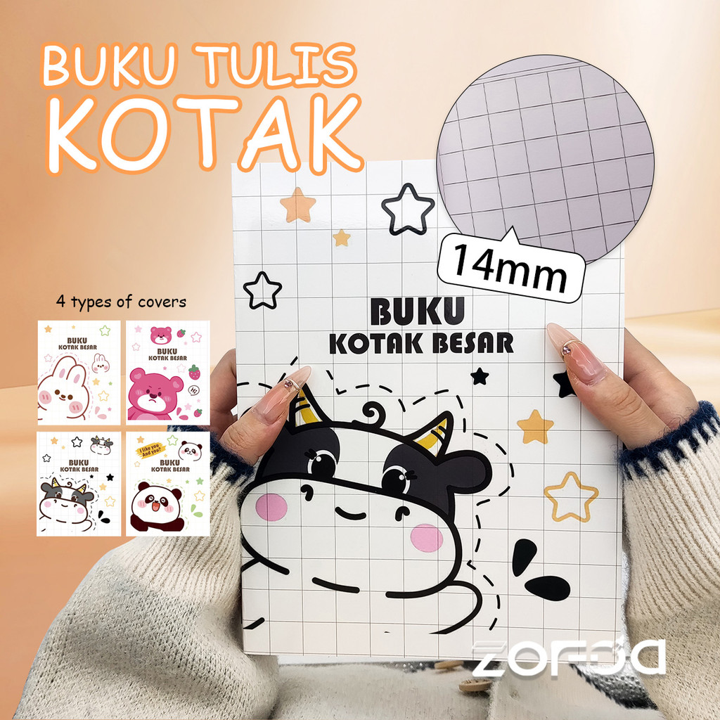 

14*14mm Buku Catatan Persegi Hewan 38 Lembar Buku Latihan Kertas Kotak Notepad Perlengkapan Kantor Sekolah Notebook