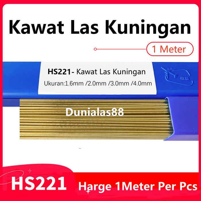 Kawat Las Kuningan 1 Meter 1.6mm 2.0mm 3.0mm 4.0mm 1M Batangan 2mm 3mm 4mm