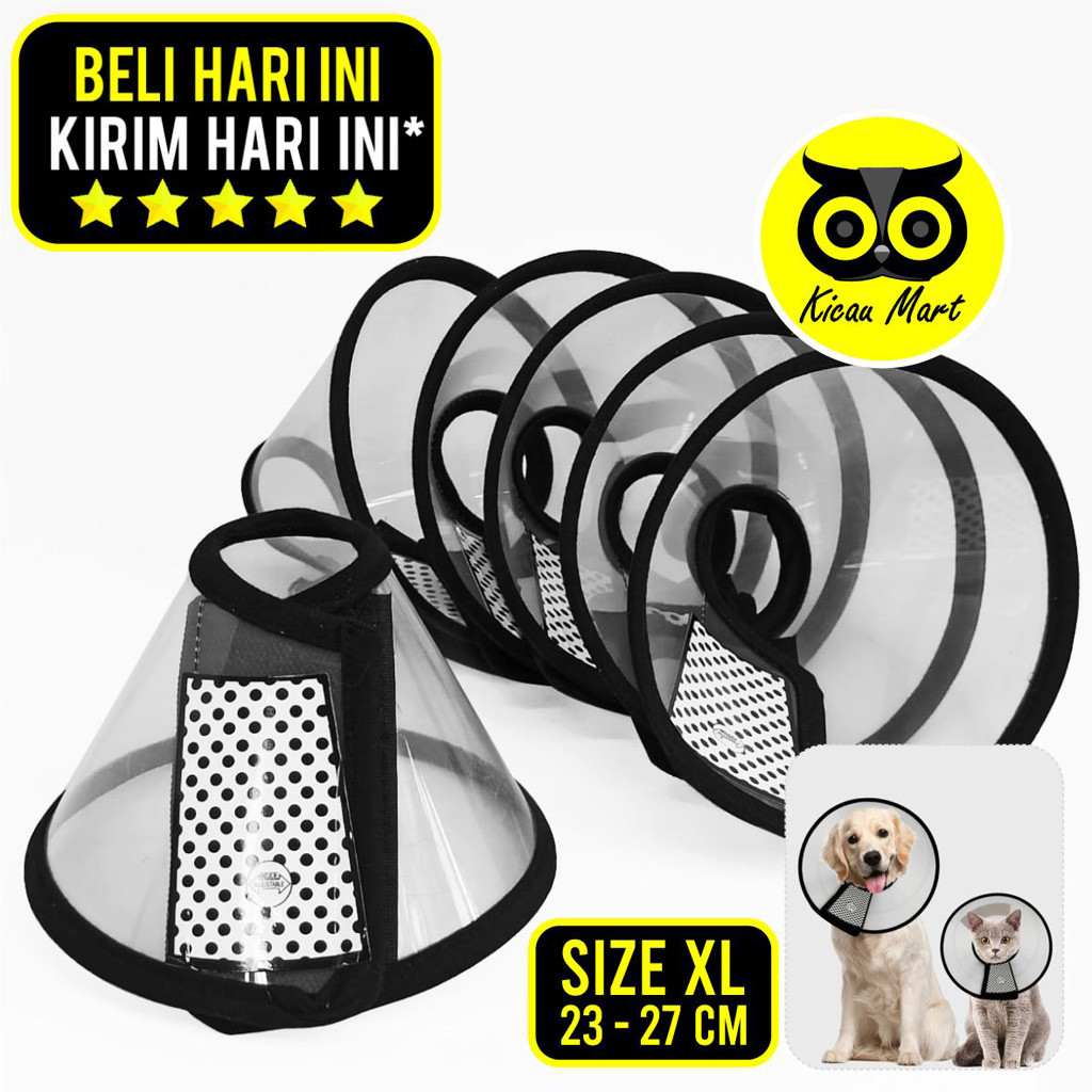 KICAU MART Collar Pelindung Leher Kucing Anjing Corong Penutup Kepala Anti Gigit Jilat Cone Leher An