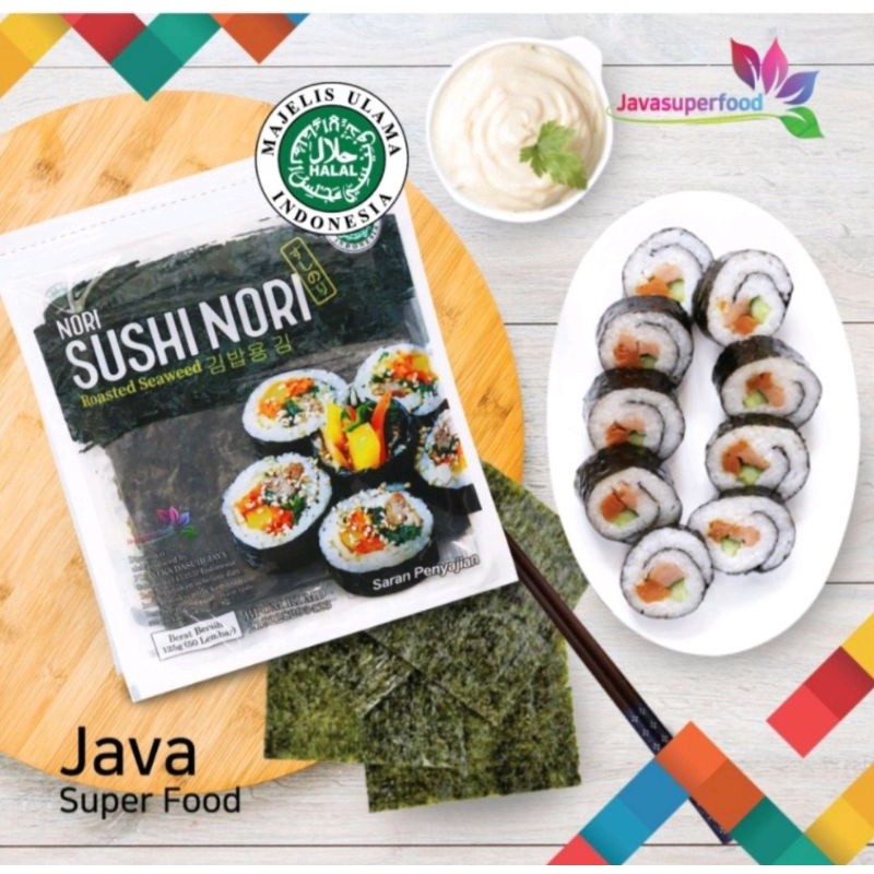 

SUSHI NORI HALAL UNTUK BUAT KIMBAB / GIMBAB - RUMPUT LAUT PANGGGANG JAVA SUPER FOOD