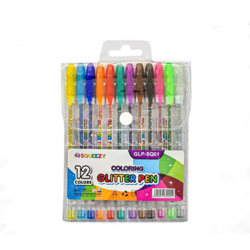 

Grosir Squeezy Glitter Pen 12 Warna-warni - 1 BOX ISI 20 PACK