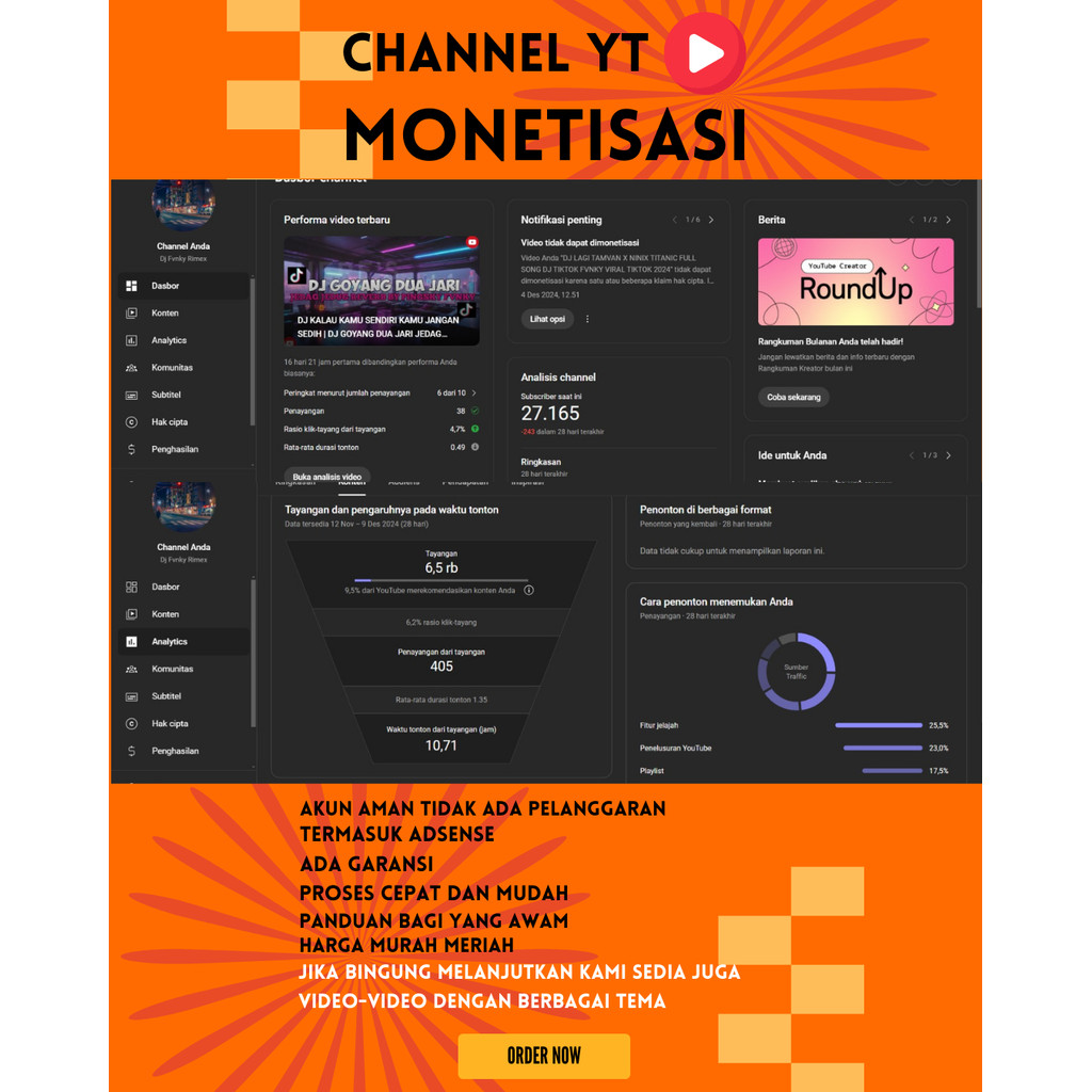 Akun Youtube Monet PIN Bisa isi Rekening || AKUN YOUTUBE MONETISASI || YOUTUBE MONETISASI GARANSI ||