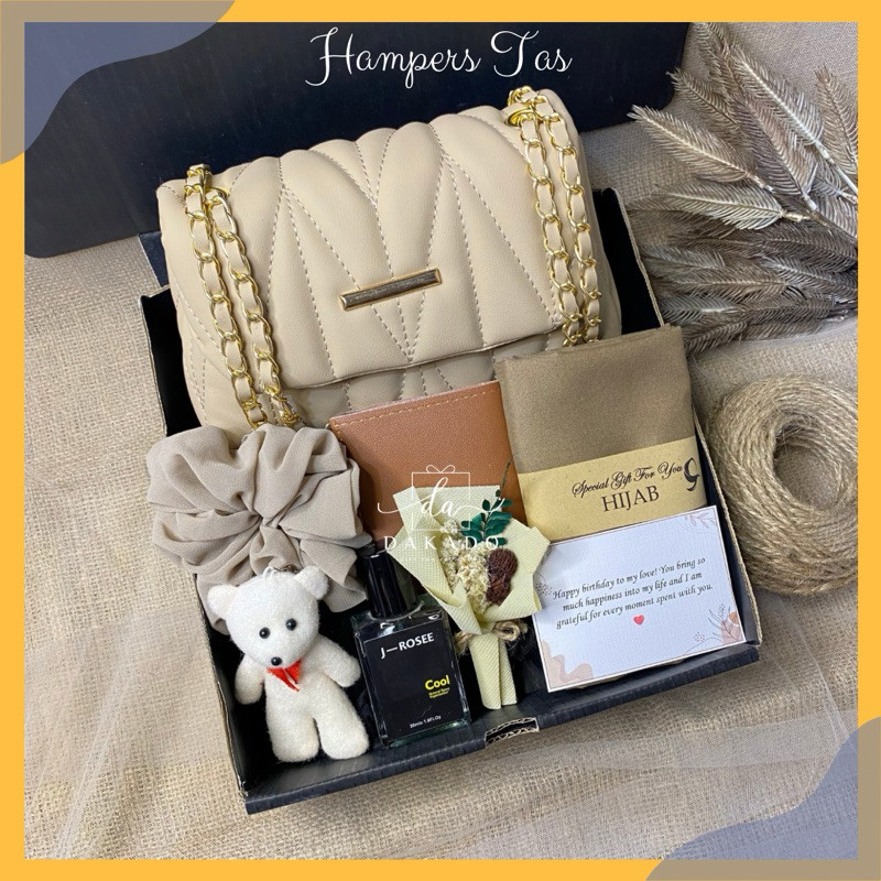 HAMPERS TAS WANITA SLING BAG KADO ULTAH GIFT BOX TAS WANITA PREMIUM HADIAH ULANG TAHUN / HAMPERS GIF