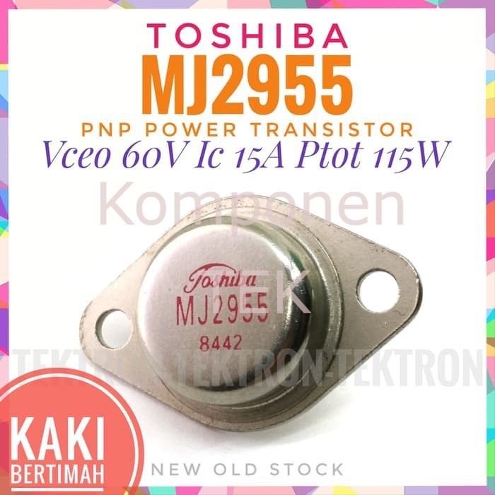 Toshiba MJ2955 PNP Power Transistor 60V 15A 115W Tinned pin 2955