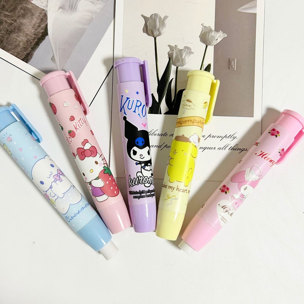 

Penghapus Pensil Mekanik Karakter Sanrio / Mechanical Eraser Lucu / Hapusan Eraser Lipstik
