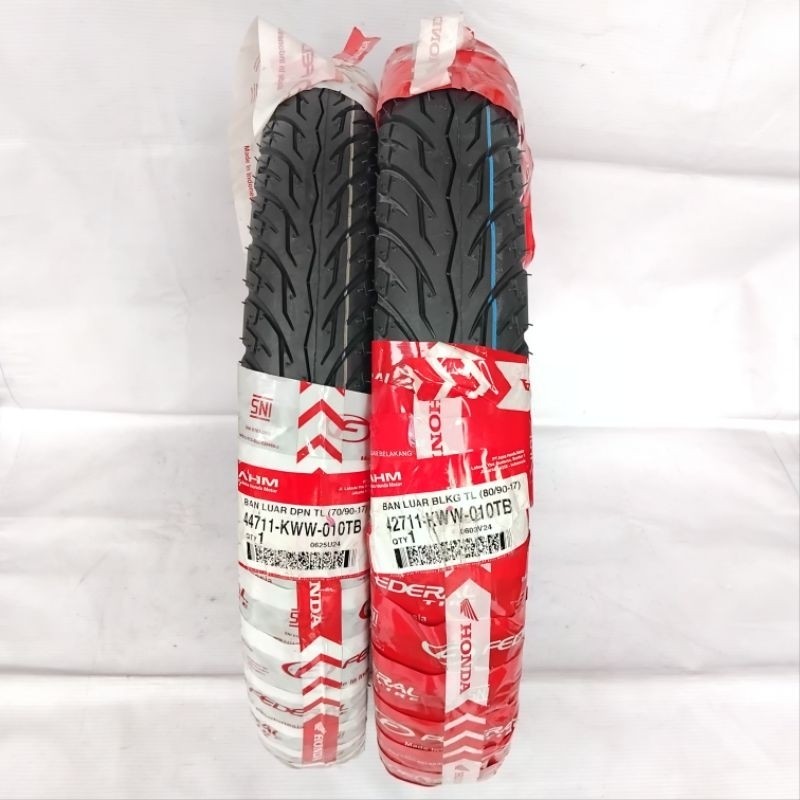 BAN TUBLES AHM KWW RING 17 BEBEK SUPRA 125 BLADE REVO ABS FI DEPAN BELAKANG 70/90-17 80/90-17 FEDERA