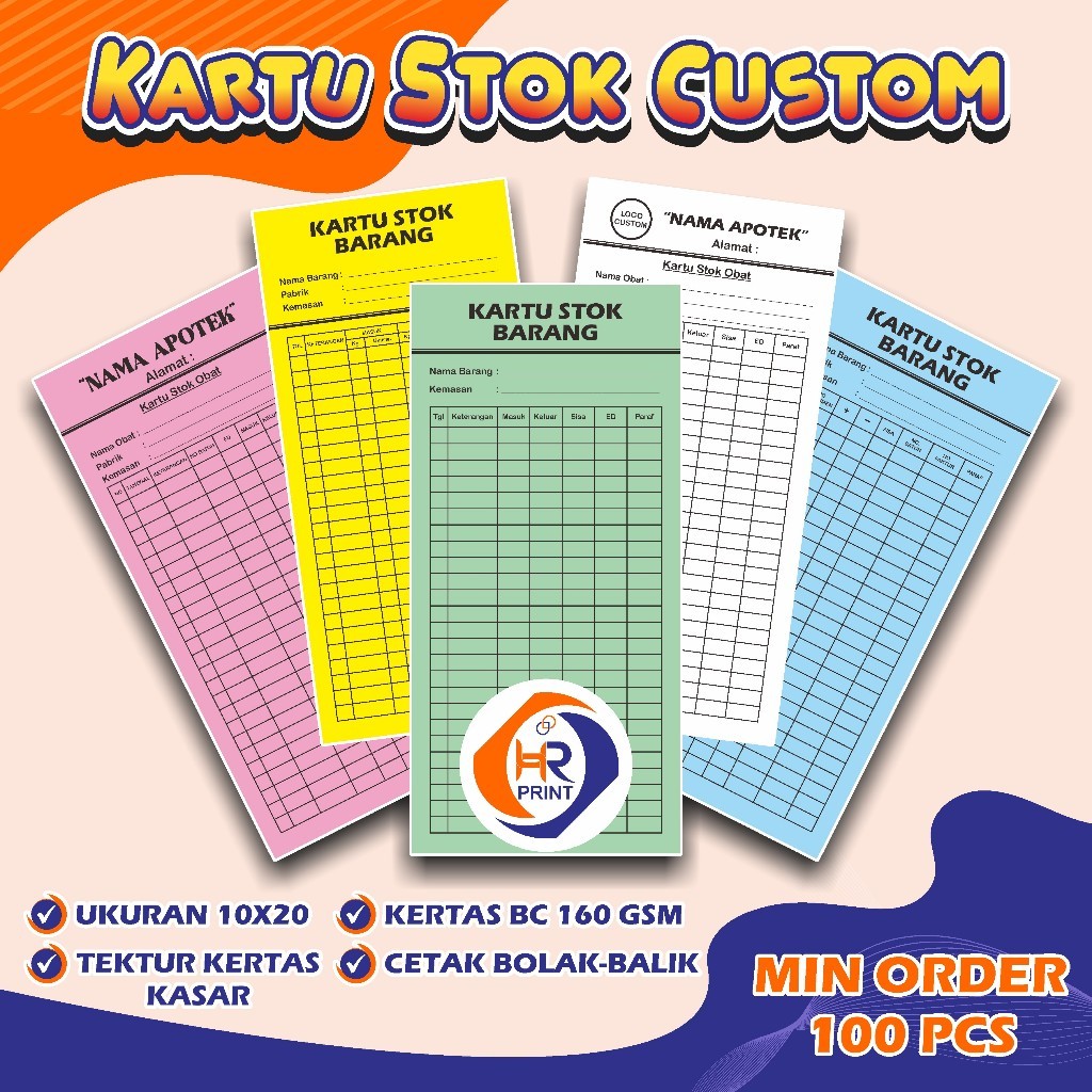 

Cetak Kartu Stock ( Bisa Custom ) / Kartu Iuran - Kartu Stok Obat - Kartu Absen ( Bisa Custom )