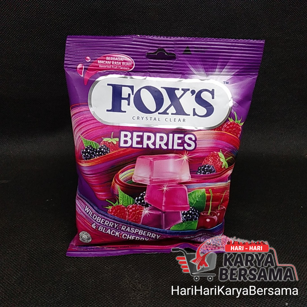 

MAKANAN RINGAN PERMEN FOX'S FOXS CRYSTAL CLEAR BERRIES BAG 90GR