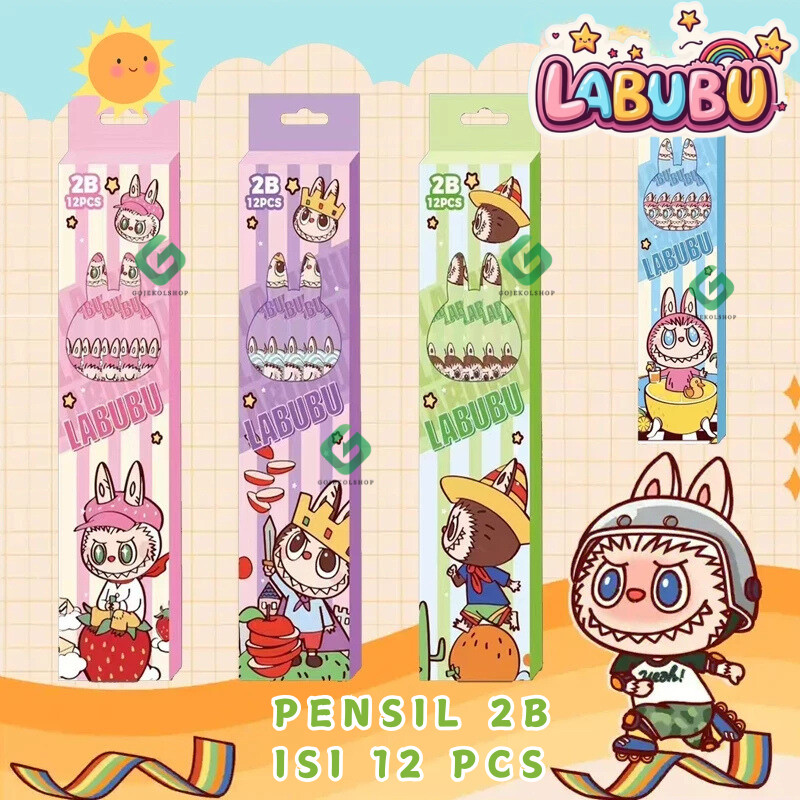 

PENSIL 2B LABUBU ISI 12 BONUS SERUTAN / PENSIL LABUBU 1 BOX ISI 12PCS / PENSIL ANAK TK SD MOTIF LABUBU