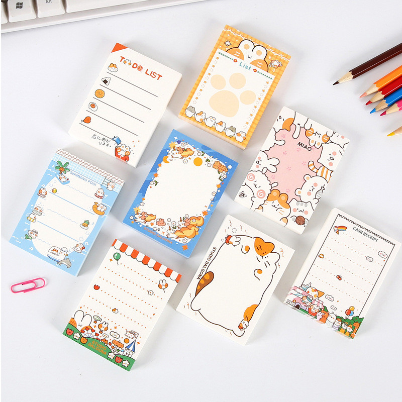 

100 Sheets Colorful Cut Rabbit Memo Sticky Note Paper Daily To Do It Check List Paperlaria School Stationery