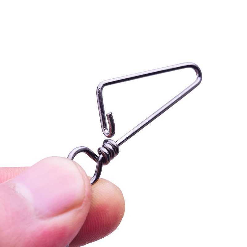 20Pcs 1#-14# Stainless Steel Fishing Triangle Connector Pin Bearing Rolling Swivel Snap For Lure Hoo
