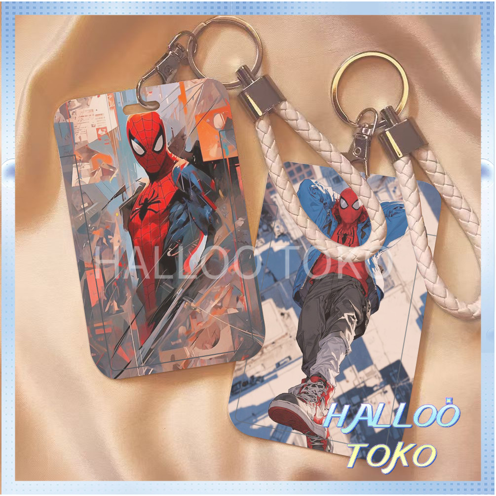 

ID CARD HOLDER MOTIF KAWAII TEMPAT KARTU PHOTOCARD PHOTO CARD Pelindung + Tali,Spider - Man dengan berbagai bentuk