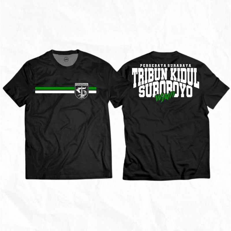 Kaos Lengan Pendek Persebaya Tribun Kidul Suroboyo Desain Simpel Terbaru Sablon DTF By Sun Distro