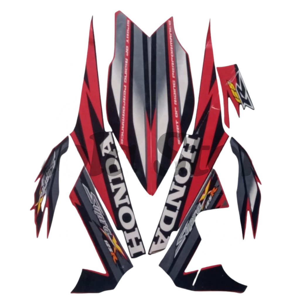 Striping Stiker Honda Supra X 125 R 2006 Merah List Body Standart Motor Honda Supra X 125 R 2006