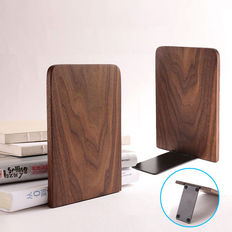 

Nature Wooden Bookends Desktop Bookshelf Desk Organizer Office Home Book Accessories Storage Book Holder Wood Book Ends