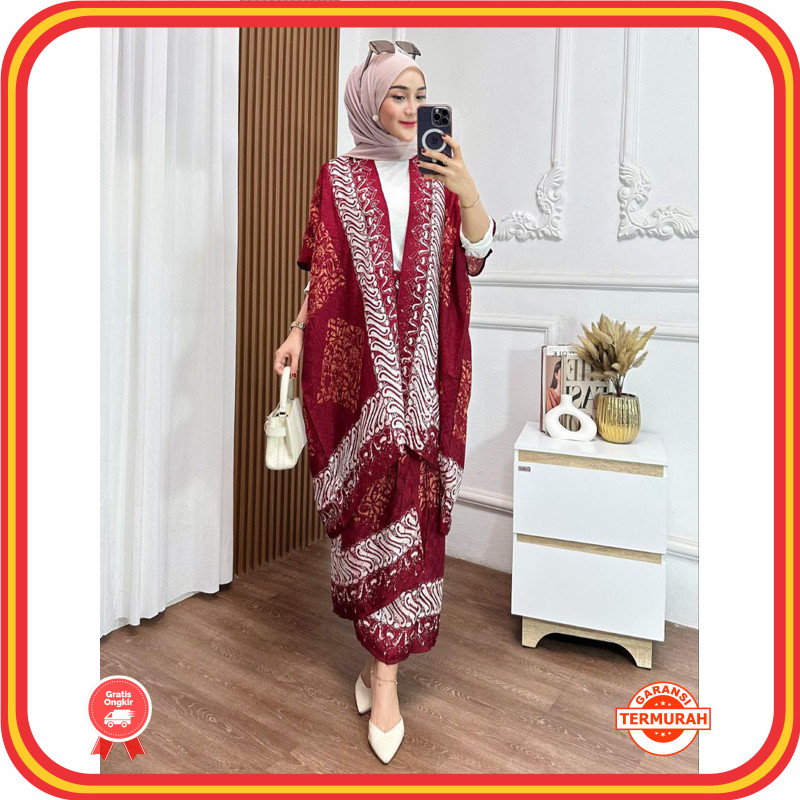 COCOK BUAT KARTINIAN KONDANGAN PERNIKAHAN WEDDING BAJU MURAH / SUVA STORE- Set Outer dan Rok lilit B