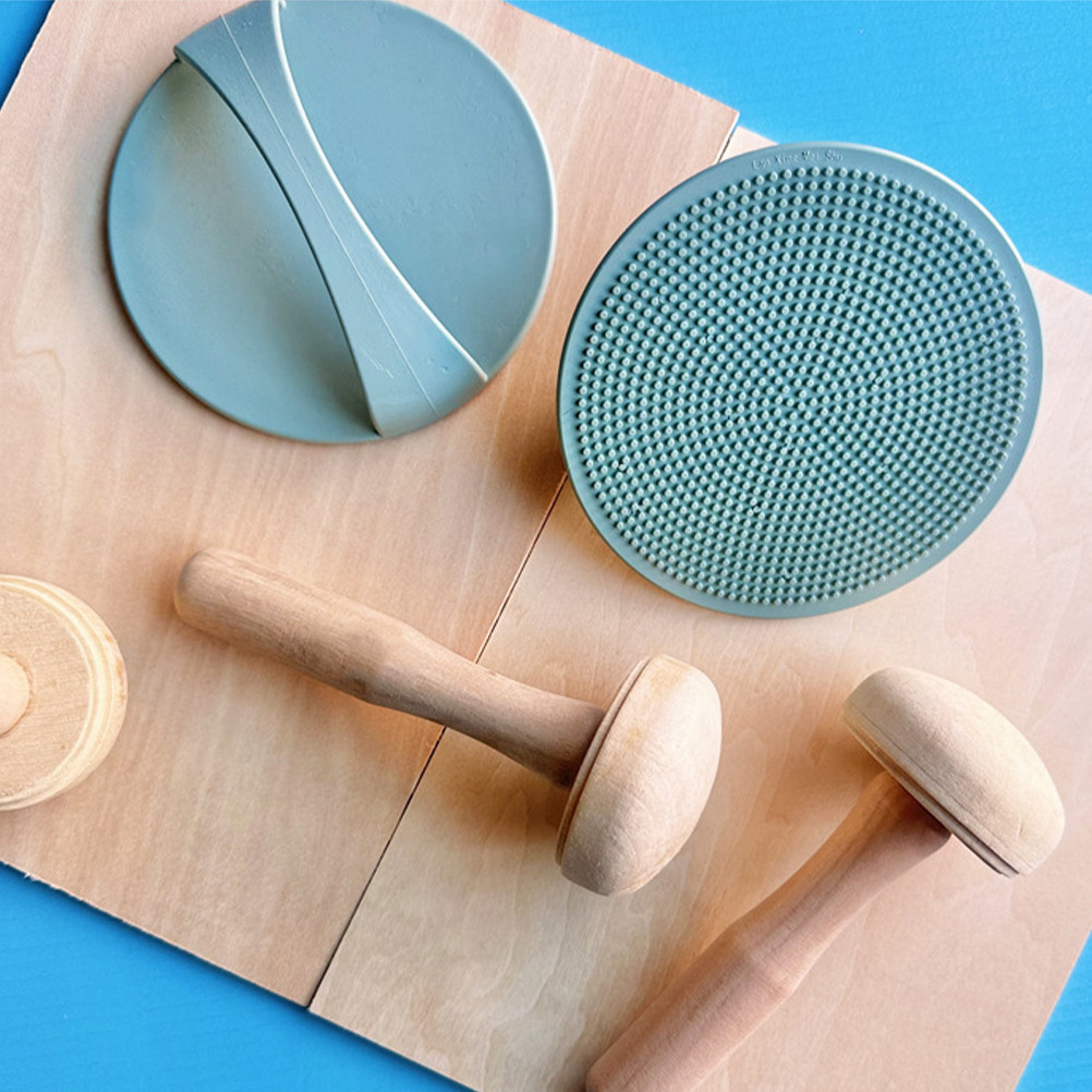 

Wooden Mushroom Roller Printmaking Tool Set Art Supplies Painting Canvas Plastic Mats Handcrafts Mat Engraving Mats Portable