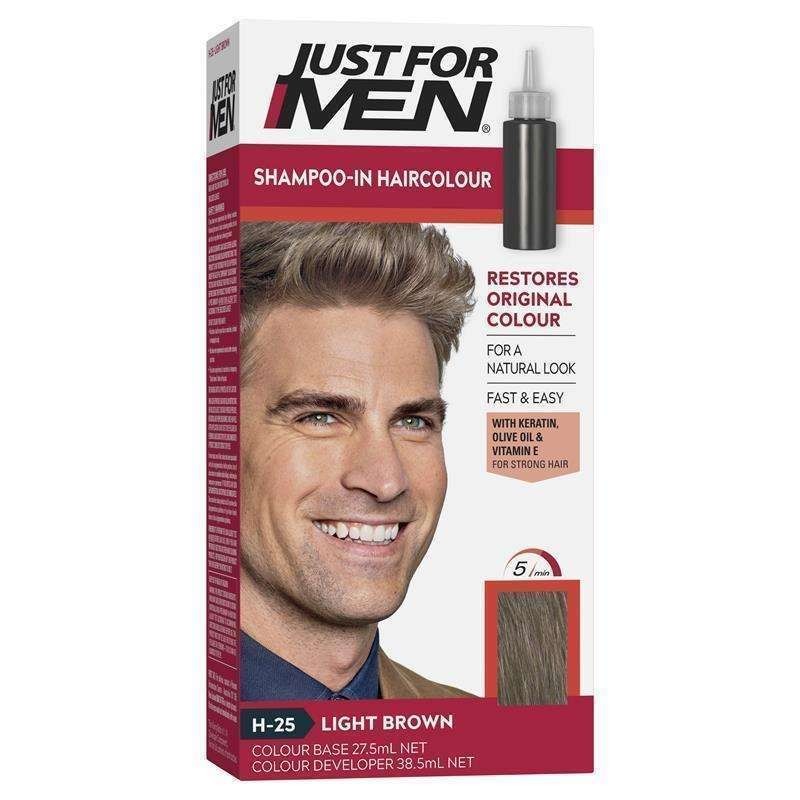 ORIGINAL Just For Men Hair Colour H-25 – Natural Light Brown | Cat Rambut Pria Coklat Muda – Pewarna