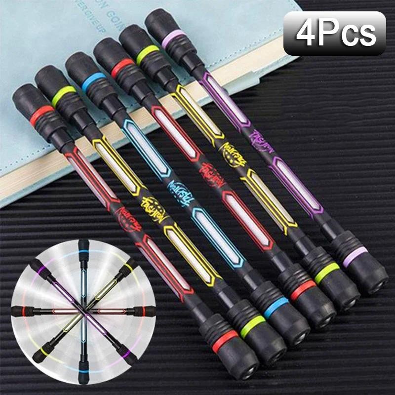 

4-1Pcs Creative Spinning Pen Spinner Toy Adult Kids Stress Relieve Rotating Gel Pens Anti-slip Hand Spinner Student Stationary