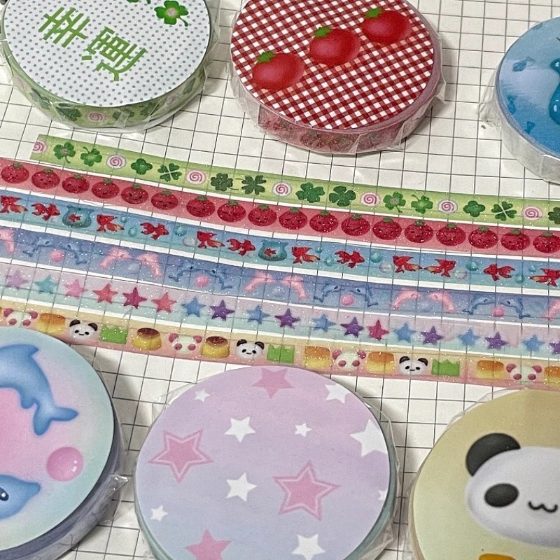 

Kawaii DIY Scrapbook Tape Sticker Cute Japanese Tapes Stationery Sticker Phone Case Diary DIY Stickers Vintage Tape School