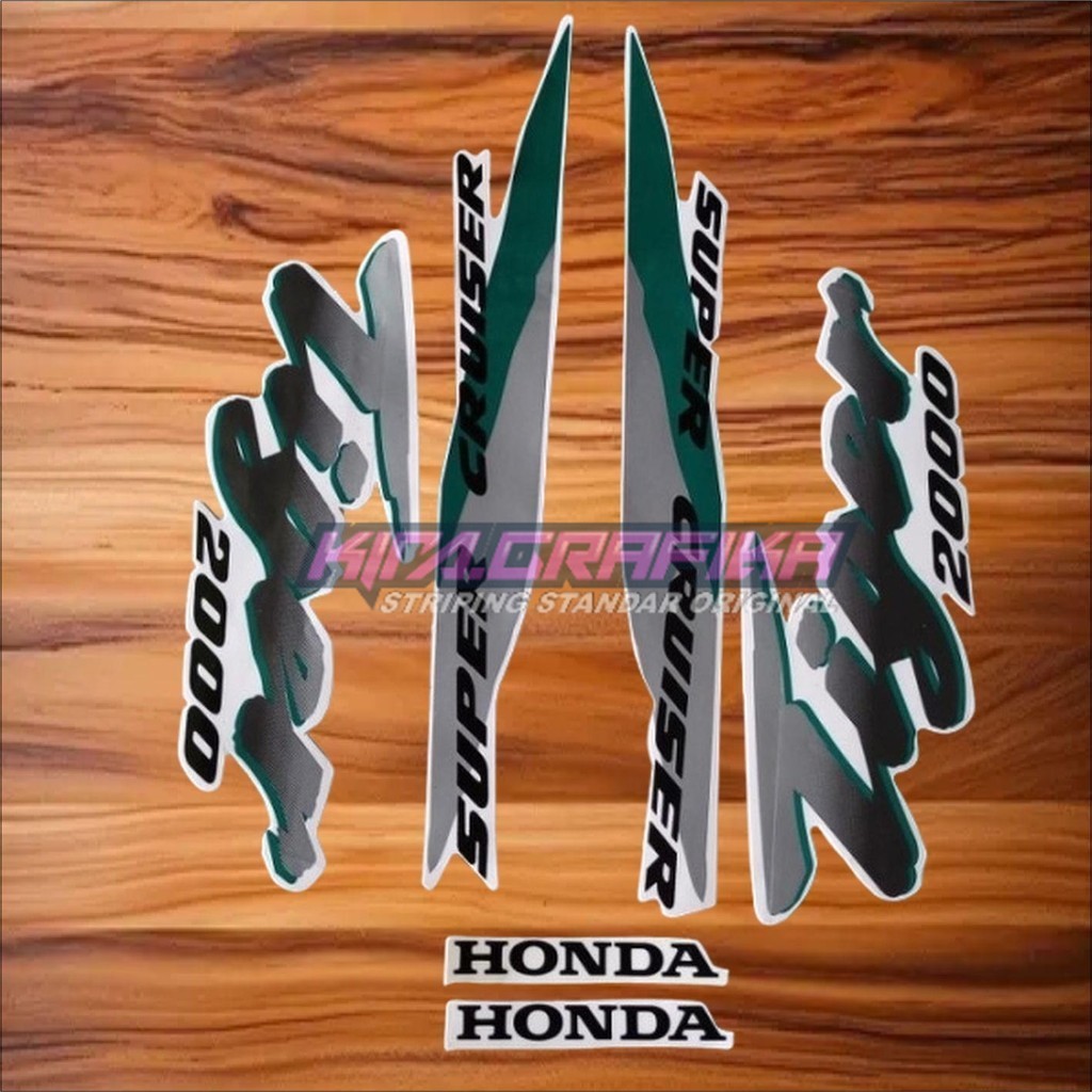 TIGER PUTIH HIJAU 2000 STRIPING STANDAR HONDA POLET