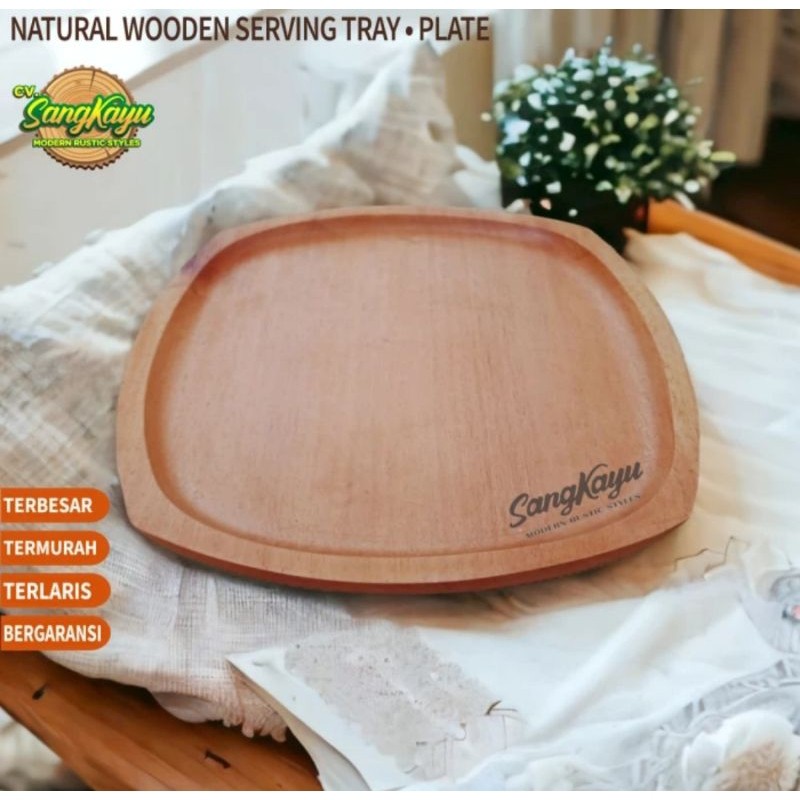 Nampan kayu kitak besar Baki kayu piring kayu unik