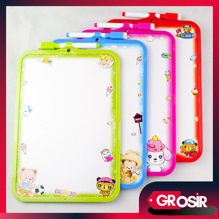 

Grosir - S6246 Mini Papan Tulis Anak Motif Karakter / Colorful White Board Free Spidol / Papan Mini Gambar Edukasi Bisa Dihapus